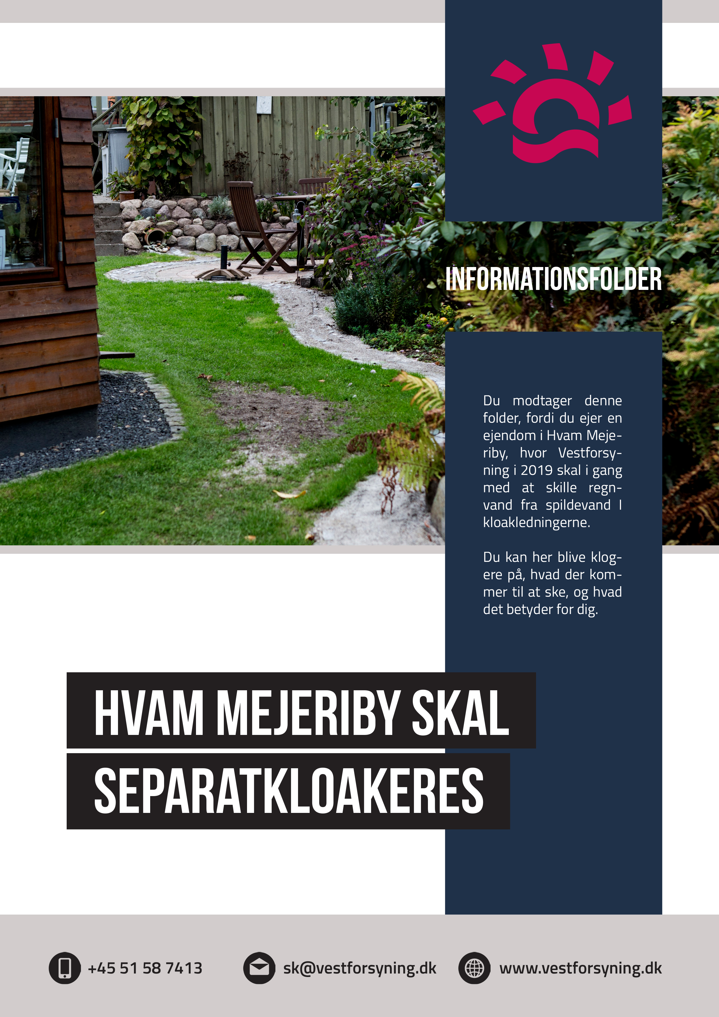 Forside af folder: Hvam Mejeriby skal seperatkloakeres