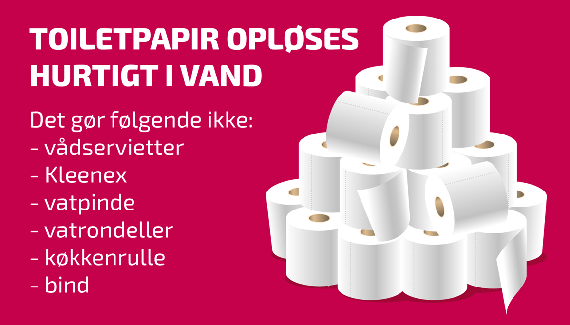 Toiletpapir opløses i vand